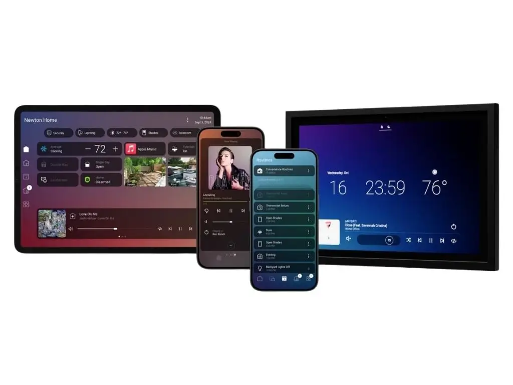 Control4 installer programming smart home system in a Devon property